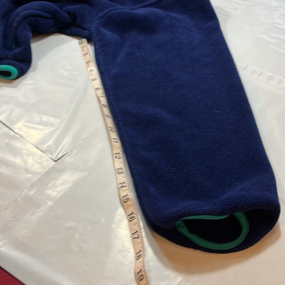 LL Bean BLUE FLEECE jacket aqua trim PULLOVER 4 snap neck, Mens 2XL side pockets - Picture 11 of 15